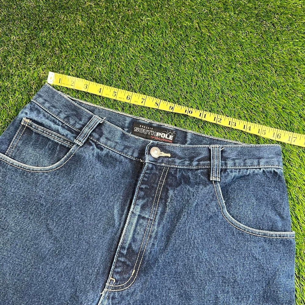 Vintage Southpole Authentic Collection Men's Jeans 34x29 Baggy Wide Leg Y2K Blue - Picture 5 of 7